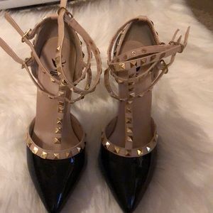 Nude and Black Shoes size 8